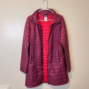 Medium Burgundy Women's Maroon Down Parka Coat puffer Jacket